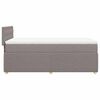 vidaXL Pat box spring cu saltea, gri taupe, 100x200 cm, textil