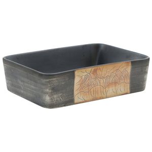 vidaXL Lavoar de blat negru/maro 46x35,5x13 cm, ceramică, dreptunghi