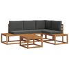 vidaXL 5 buc. Set de canapele de exterior Natural și Antracit