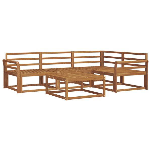vidaXL Set de canapele de exterior 5 pcs natural Lemn Solid de Acacia