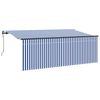 vidaXL Copertină retractabilă Albastru și Alb 350 x 200 cm