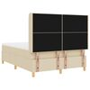 vidaXL Pat cu arcuri cu saltea cu headboard Crem 140 x 200 cm țesătură