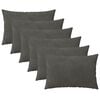 vidaXL Husă pentru pernă 6 pcs HEERLEN Gri &icirc;nchis 30 x 50 cm Catifea