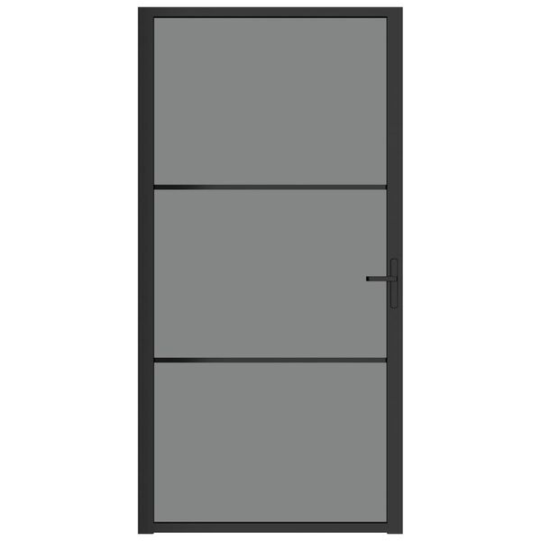 vidaXL Ușă de interior, 102,5x201,5 cm, Negru, sticlă ESG și aluminiu