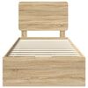 vidaXL Cadru de pat Stejar Sonoma 75 x 190 cm Lemn Ingineresc