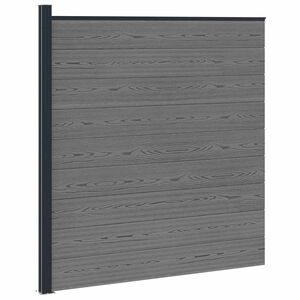 vidaXL Set de Gard 175 x 186 cm WPC și Aluminiu Gri