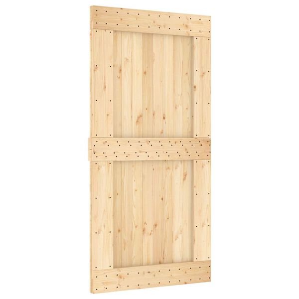 vidaXL Ușă glisantă cu set feronerie, 100x210 cm, lemn masiv de pin