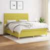 vidaXL Pat box spring cu saltea, verde, 180x200 cm, textil