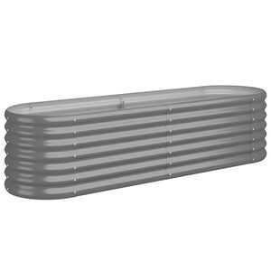 vidaXL Strat &icirc;nălțat grădină gri 152x40x36cm oțel galvanizat