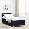 vidaXL Pat cu arcuri cu saltea cu headboard Negru 90 x 190 cm țesătură