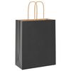 vidaXL Pungi de h&acirc;rtie 250 buc cu m&acirc;nere negre 18x8x22 cm