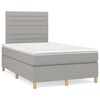 vidaXL Pat continental cu saltea, gri deschis, 120x200 cm, textil