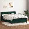 vidaXL Pat box spring cu saltea, verde &icirc;nchis, 160x220 cm, catifea