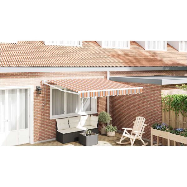 vidaXL Cortina Retractabilă Portocaliu Gri Albastru Alb 350 x 250 cm