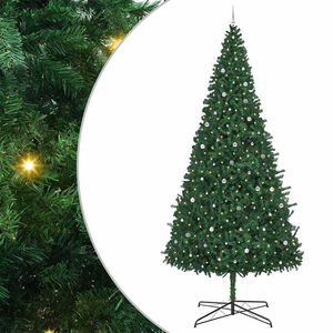 vidaXL Brad de Crăciun cu lumini decorative cu coarde Verde 400 cm PVC