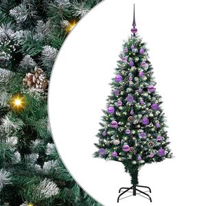 vidaXL Brad de Crăciun artificial Verde 150 cm PVC și Oțel și Plastic