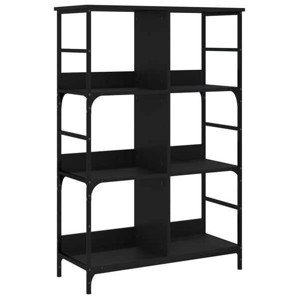 vidaXL Bibliotecă, negru, 78,5x33x117,5 cm, lemn prelucrat