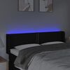 vidaXL Tăblie de pat cu LED, negru, 147x16x78/88 cm, textil