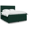 vidaXL Pat box spring cu saltea, verde &icirc;nchis, 200x200 cm, catifea