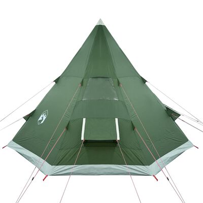 vidaXL Cort de camping tipi pentru 4 persoane, verde, impermeabil