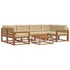 vidaXL Set de canapele de exterior cu pernă 7 pcs Natural și Bej