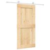 vidaXL Ușă glisantă Natural și Alb 95 x 210 cm Lemn de Pin Solid