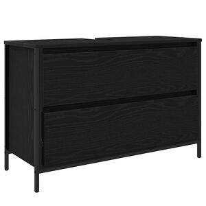 vidaXL Dulap pentru baie cu sertare Stejar negru 90x34,5x60 cm