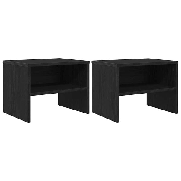 vidaXL Dulap de noapte 2 pcs Stejar negru 40 x 40 x 30 cm