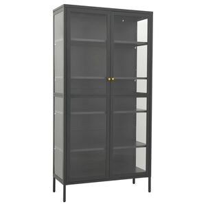 vidaXL Vitrină, antracit, 90x40x180 cm, oțel și sticlă securizată