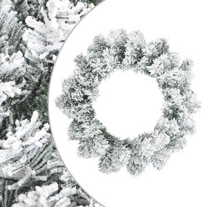 vidaXL Coronă de Crăciun Alb &Oslash; 30 cm PVC