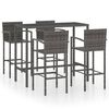 vidaXL Set mobilier bar de grădină, 5 piese, gri, poliratan