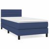 vidaXL Pat box spring cu saltea, albastru, 80x200 cm, textil