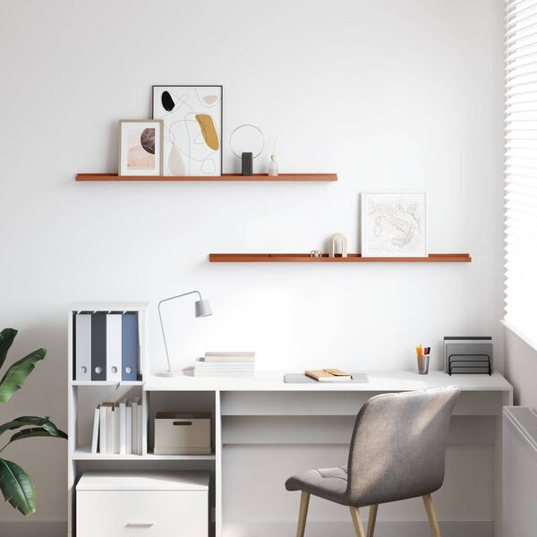 vidaXL Raft de perete cu raft 2 pcs Roșu 115 x 9 x 3 cm Lemn compozit