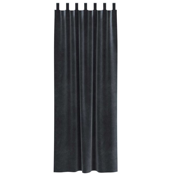 vidaXL Perdele opace 2 pcs Gri închis 140 x 225 cm Catifea