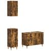 vidaXL Set de cabinet pentru baie cu 3 piese ALKMAAR Stejar fumuriu