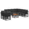 vidaXL Set de canapele de exterior 10 pcs Negru și Gri &icirc;nchis