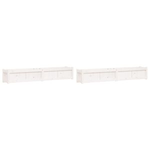 vidaXL Jardiniere de grădină, 2 buc., alb, lemn masiv de pin
