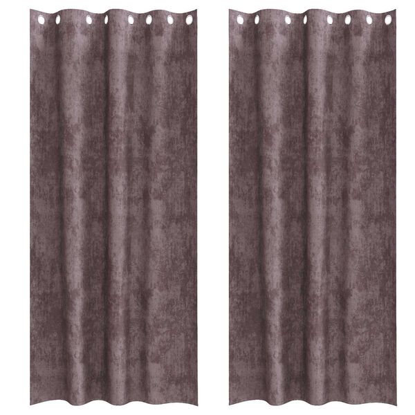 vidaXL Cortine din catifea cu perdele 2 pcs Maro 260 x 140 cm Catifea