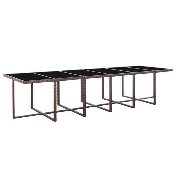 vidaXL Set mobilier de exterior cu perne, 17 piese, maro, poliratan