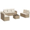 vidaXL Set canapele de grădină, 8 piese, cu perne, bej, poliratan