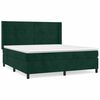 vidaXL Pat box spring cu saltea, verde &icirc;nchis, 160x200 cm, catifea