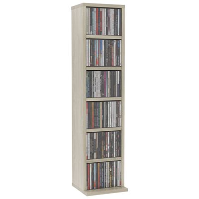 vidaXL Dulap CD-uri, stejar sonoma, 21x20x88 cm, lemn compozit