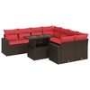vidaXL Set canapele de grădină cu perne, 9 piese, maro, poliratan