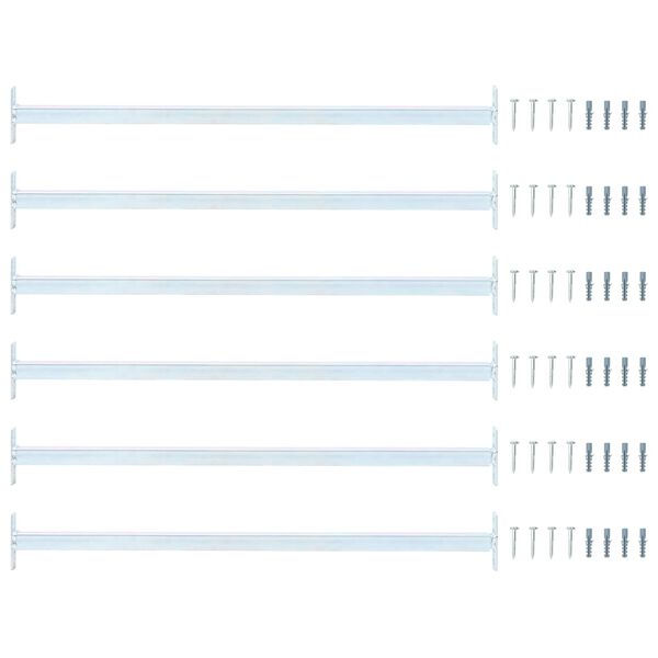 vidaXL Bară de siguranță ajustabilă pentru fereastră 6 pcs Argintiu