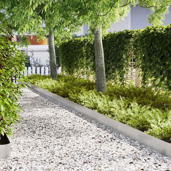 vidaXL Margine pentru gazon 50 pcs Argintiu 100 x 0.05 x 20 cm