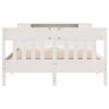 vidaXL Pat cu bibliotecă fără saltea, alb, 140x190 cm, lemn masiv pin