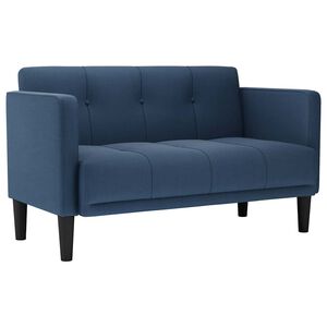 vidaXL Canapea loveseat, albastru, 111 cm, textil