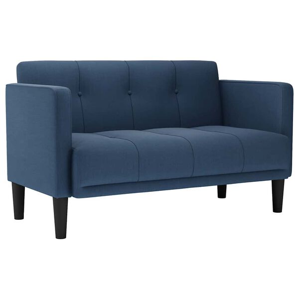 vidaXL Canapea loveseat, albastru, 111 cm, textil