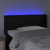 vidaXL Tăblie de pat cu LED, negru, 83x16x78/88 cm, piele ecologică