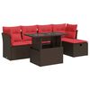 vidaXL Set canapele de grădină cu perne, 6 piese, maro, poliratan